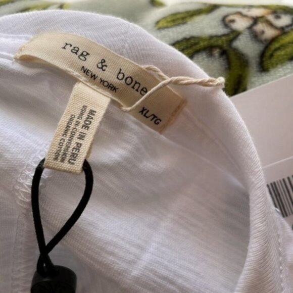 rag & bone Cotton Scribble Star Tee white size 12 - Picture 6 of 7